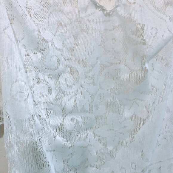 NEW Swimsuit Womens Pullover Coverup 3/4 Sleeves Large White V-Neck Knit Fabric - Picture 10 of 14